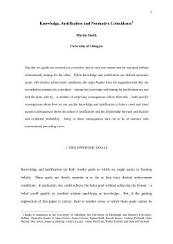 Knowledge, Justification and Normative Coincidence