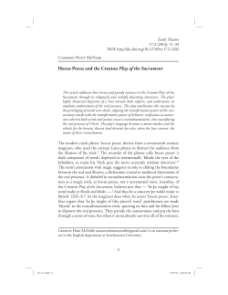 Hocus Pocus and the Croxton Play of the Sacrament