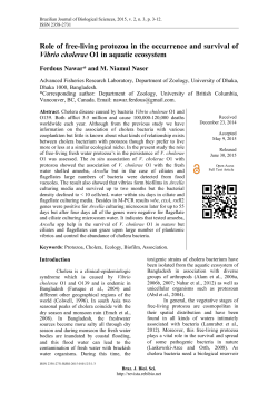 Role of free-living protozoa in the occurrence and survival of Vibrio