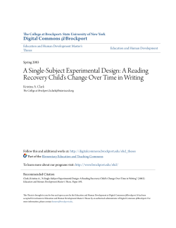 A Single-Subject Experimental Design: A Reading Recovery Child`s