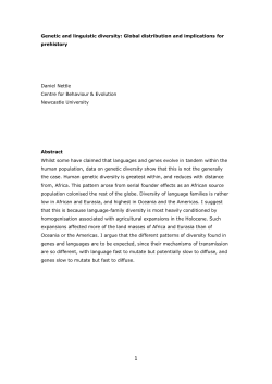 Genetic and linguistic diversity: Global distribution and implications