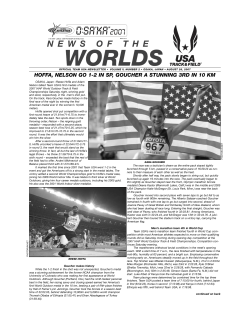 HOFFA, NELSON GO 1-2 IN SP, GOUCHER A STUNNING 3RD IN