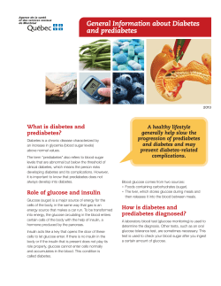 General Information about Diabetes and prediabetes
