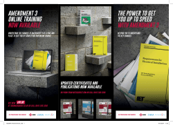 Amendment 3 Online trAining nOw AvAilAble tHe POwer tO get YOU