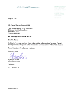 Invenergy Response to CLF - Fourth Set