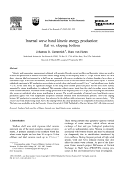 Internal wave band kinetic energy production: flat vs. sloping bottom