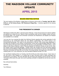 april 2015 - Madison Village at Charter Colony HOA