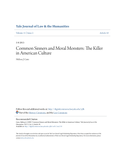 Common Sinners and Moral Monsters: The Killer in American Culture