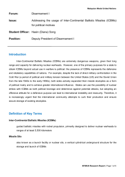 Addressing the usage of Inter-Continental Ballistic Missiles