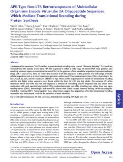 Article APE-Type Non-LTR Retrotransposons of Multicellular
