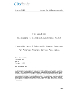 Fair Lending: Implications for the Indirect Auto Finance