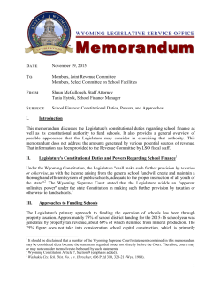 LSO Education Financing Memo