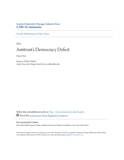 Antitrust&acirc;&bull;Žs Democracy Deficit - LAW eCommons