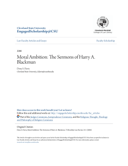 Moral Ambition: The Sermons of Harry A. Blackmun