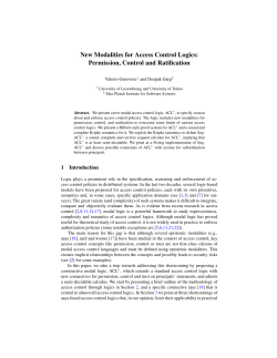 New Modalities for Access Control Logics: Permission
