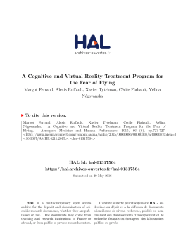 A Cognitive and Virtual Reality Treatment Program for the Fear