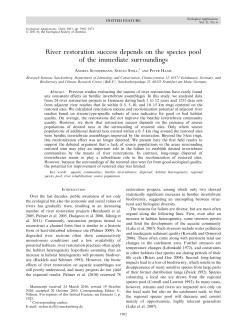 River restoration success depends on the species pool of the