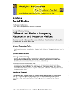 Different but Similar – Comparing Algonquian and Iroquoian Nations