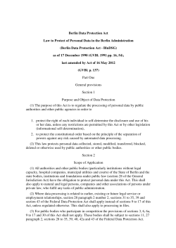 (Berlin Data Protection Act