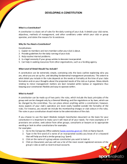 Developing a Constitution