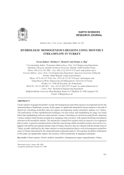HYDROLOGIC HOMOGENEOUS REGIONS USING