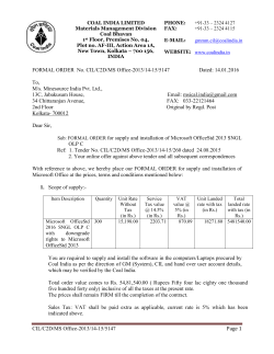 CIL/C2D/MS Office-2013/14-15/5147 Page 1 FORMAL ORDER No