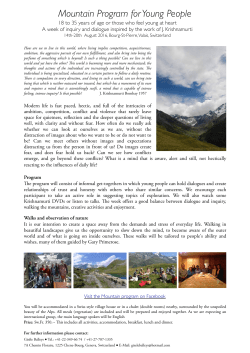 Mountain Program for Young People 2016