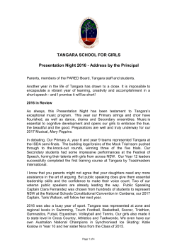 Read her address here - Tangara School for Girls