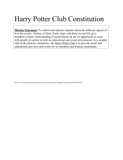 Harry Potter Club Constitution - Eastern Connecticut State University