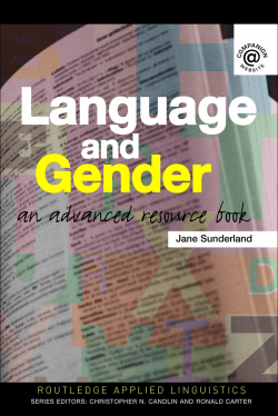 Language and Gender: An Advanced Resource Book