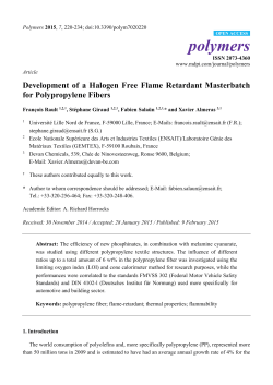 Development of a Halogen Free Flame Retardant Masterbatch for