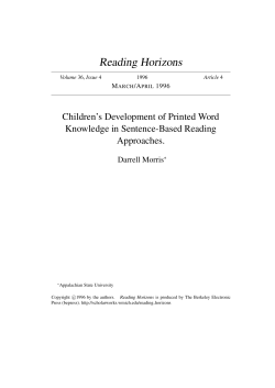Children`s Development of Printed Word Knowledge in Sentence