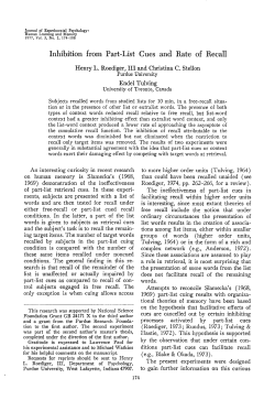 Inhibition from Part-List Cues and Rate of Recall