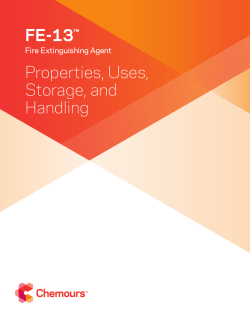 DuPont&trade; FE-13&trade; FIRE EXTINGUISHING AGENT Properties, Uses