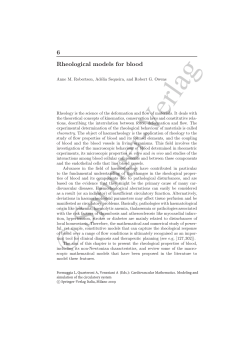 6 Rheological models for blood