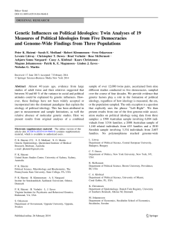 Genetic Influences on Political Ideologies: Twin Analyses of 19