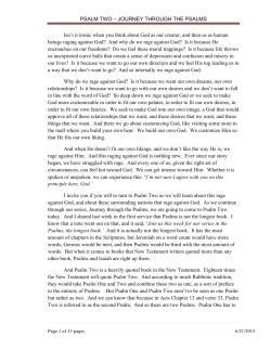 PSALM TWO &ndash; JOURNEY THROUGH THE PSALMS Isn`t it ironic