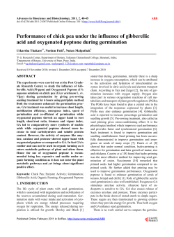 Performance of chick pea under the influence of gibberellic acid and