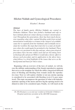 Hilchot Niddah and Gynecological Procedures