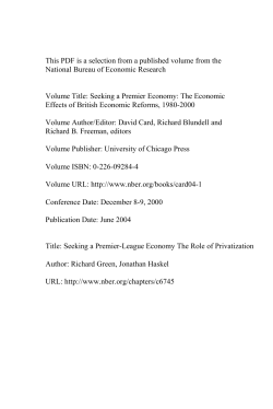 Seeking a Premier-League Economy The Role of Privatization