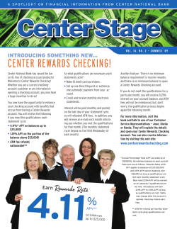 Summer 2009  - Center National Bank