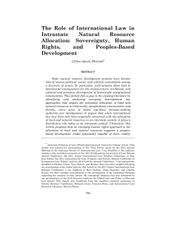 The Role of International Law in Intrastate Natural Resource Allocation
