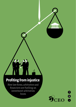 Profiting from injustice - Corporate Europe Observatory