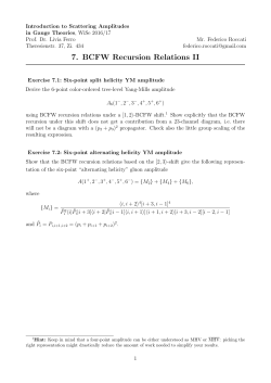 7. BCFW Recursion Relations II