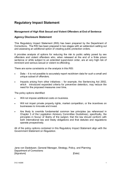 Management of High Risk Sexual and Violent Offenders at End of