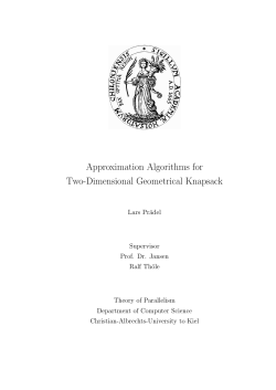 Approximation Algorithms for Two-Dimensional Geometrical Knapsack