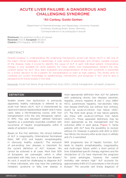 acute liver failure: a dangerous and challenging syndrome