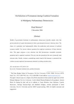 On Selection of Formateurs during Coalition Formation in Multiparty