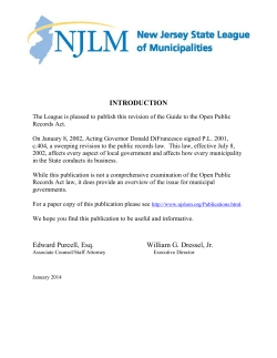 The Open Public Records Act - New Jersey State League of