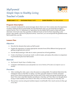 MyPyramid Simple Steps to Healthy Living